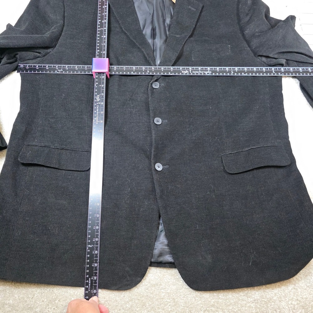 Andrew Fezza Men's 54L Corduroy Blazer Black Two Button Sport Coat Jacket Lined - Picture 5 of 11